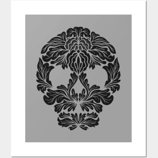 Damask Skull Posters and Art